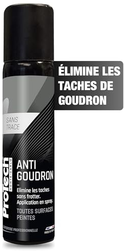 ProTechMC | Anti Goudron pour Voiture | Élimine Les Tâches de Goudron, Huile, Cambouis, Graisses | sans Effort | Nettoyant Goudron Carrosserie | Toutes Surfaces Peintes | Made in France | 80ml