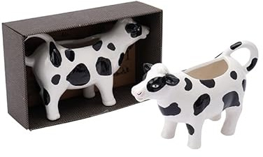 CGB Giftware | Large Cow Milk Jug | Breakfast Afternoon Tea | Holds 230ml | Kitchen Accessory | Black and White | Gift Boxed | Loft Range | GB05903