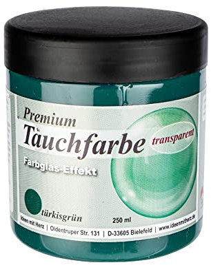 Ideen mit Herz Premium-Tauchfarbe mit Farbglas-Effekt | 250 ml (türkisgrün)