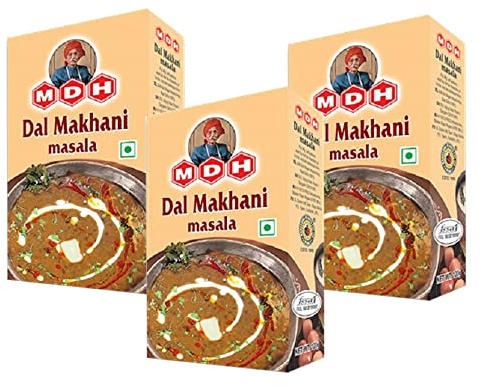 MDH Dal Makhani Masala 100g (Pack of 3) – Spices Seasoning Masala Powder Cooking Supplies – Delicious And Aromatic Dal Makhani Masala - Spices Mix Curry Masala Recipe Casserole Herbs