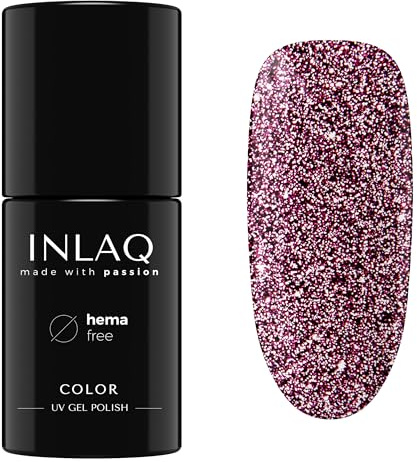 INLAQ® HEMA Free UV Nail Laque Glitter Shiny Signs Collection - Gel Ongles Scintillant libre de Hema - Vernis à Gel Glitter UV en couleurs Taurus - 6ml