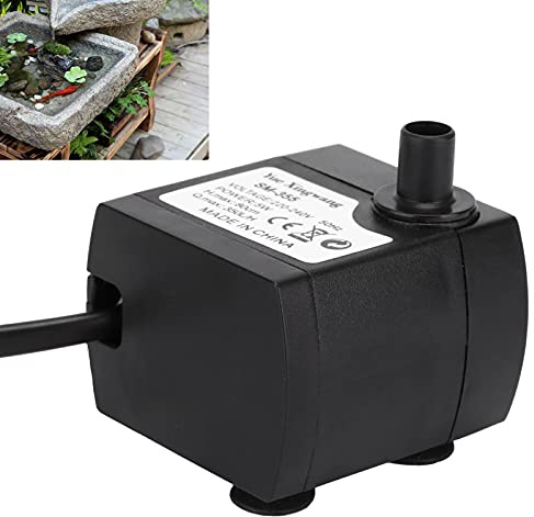 Mini-Tauchwasserpumpe, 350 L/h, Extrem Leise, IP68, Wasserdichte Aquarium-Brunnenpumpe für Aquarium, Wasserspiel, Teich, Brunnen, Hydrokultur(EU-STECKER)