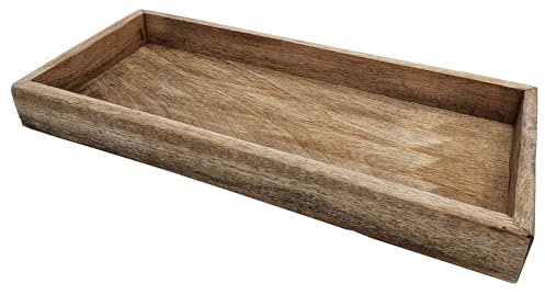 Tablett Mangoholz Dekotablett Holztablett Tischdeko Holz Serviertablett 40 x 18 cm