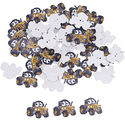 LALAFINA 50stücke Holzknöpfe Mit Motiv Nähknöpfe Zum Nähen Diy-knöpfe Für Scrapbooking Hüte Und Handbemalte Schuhe