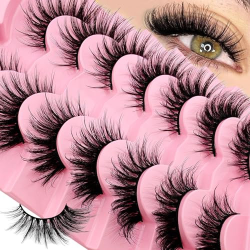 3D Falsche Wimpern Wispy Natürliche Künstliche Wimpern Extensions Set, 20mm Long Fairy Künstliche Wimpern Natürlich Look, 5 Paare Wiederverwendbar Handgemachte Leichte Faux Mink Wimpern(ZD-51)