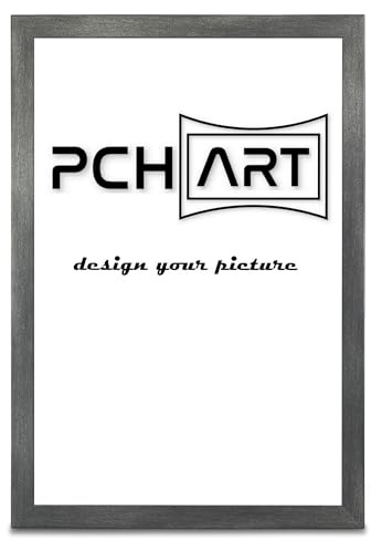 PCH[art] Bilderrahmen 'New Alaya - Organics' | Farbe: Stahl | Größe: 84x119 DIN A0 | eleganter Frame für Ihre Fotos und Motive