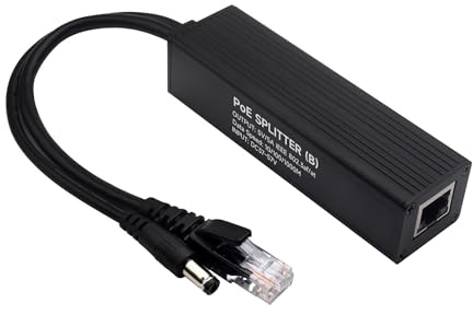 Industrial Gigabit PoE Splitter for Raspberry Pi 5 4B 3B+ or 5V-Powered Network Camera Devices, Onboard MPS Control Chip, 802.3af/at-Compliant 37V ~ 57V Input, 5V 5A Output, DC Power Output Port