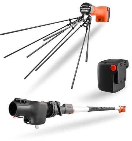 STOCKER - Kit Raccolta Olive Professionale 21V - Abbacchiatore Elettrico, Batteria 4Ah, Manico Telescopico 3m - per Olive e Frutti - Garanzia 60 Mesi