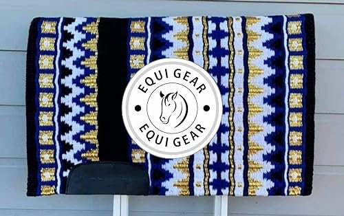 EQUIGEAR Western Show Horse Satteldecke aus neuseeländischer Wolle, Western-Design, handgefertigte Satteldecke, Wollpolster, Sensor Flex (Anpassung möglich) BA83 (34 x 33)