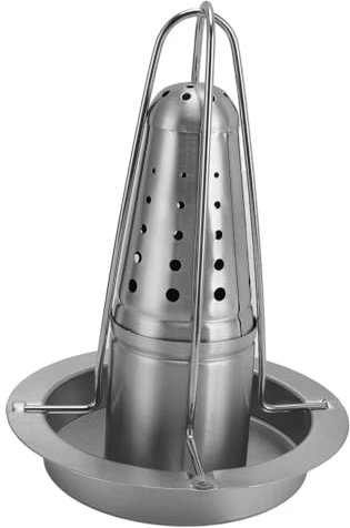 Asixxsix Vertikaler Hähnchenbräter, Edelstahl-Bierdosen-Hühnerhalter, Tragbar, Abnehmbarer Grillbräter, Herdständer mit Aromabehälter Zum Backen, Grillen, Räuchern