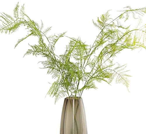 MINGZHE 4 Helechos Artificiales de Plástico Blando, Helechos Artificiales de Espárragos, Arbustos de Plantas Artificiales, Helechos Artificiales para Plantas de Interior para