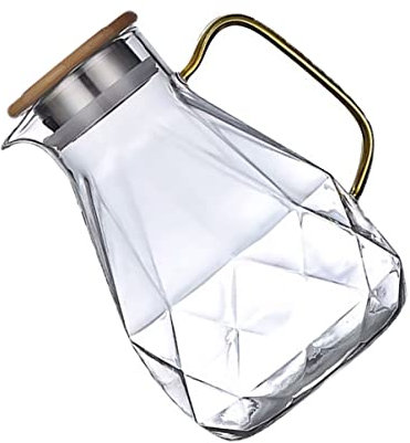 IUokLU Botella de Diamante para Calentar Limonada Jarra Grande de Acero Jarra para Agua Boquilla para el hogar Recipiente para Bebidas para Tetera Leche Helada,Transparente
