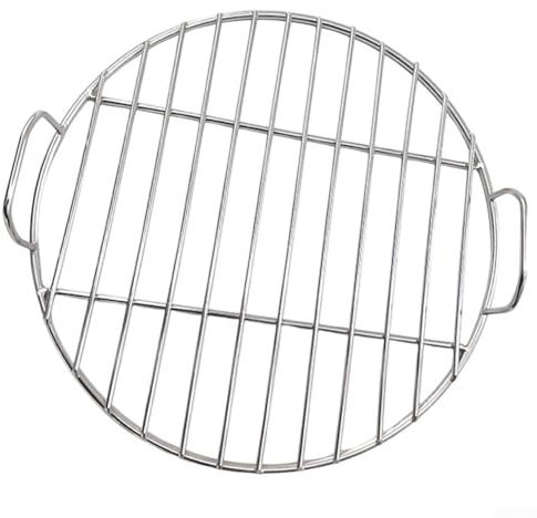 Griglia rotonda in acciaio inox, griglia per barbecue, griglia con manico 30 cm/35 cm/40 cm (40 cm)
