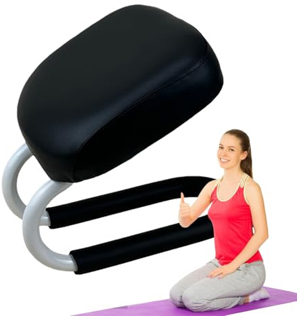 Meditationsstuhl & Gebetshocker, Meditation Stool, Verstellbarer Höhen-Kniestuhl. Ergonomischer Metall-Yoga-Stuhl Bequem & Komfortabel. Mit Kissen, Tragbar & Leicht, Ideal Zum Knien Oder Sitzen