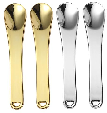 OSOLADY 4 Pièces Cuillère à Crème De Maquillage Outil Pour Lèvres Cuillère à Poudre Pour Masque Facial En Métal De Zinc