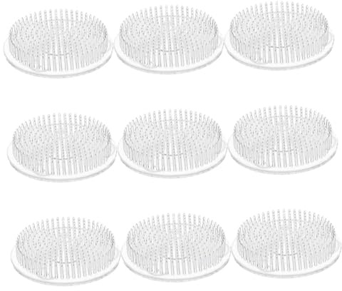 Milisten 9pièces Support pour Fleurs Plastique Transparent avec Ventouses Lot pour Fixation et Décoration de Vases et Compositions Botaniques