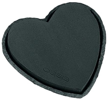 Schwarz Steckschaum Herz 25,5cm 2er Set - Elegante Floristik Deko
