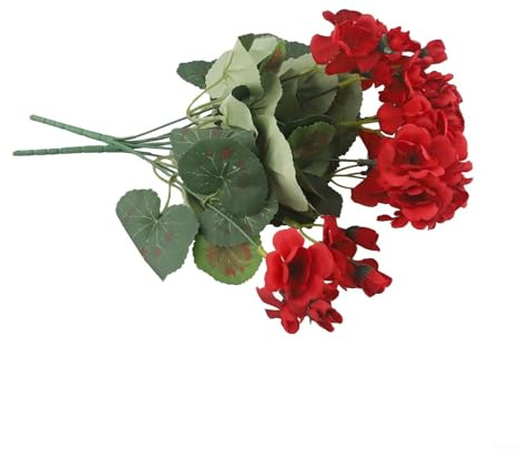 Geranio in seta realistica, 2 pezzi, fiori artificiali rossi per la decorazione di casa ed esterni