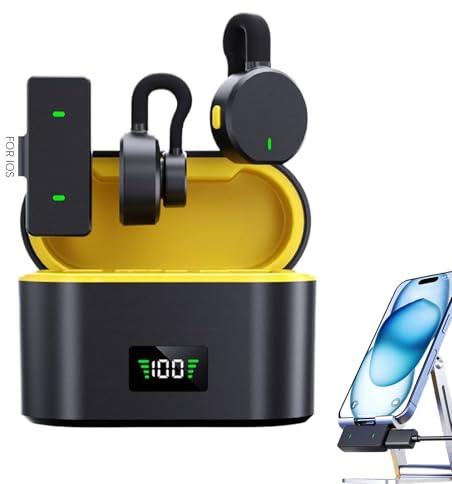 Micrófono, mini micrófono de solapa con cancelación de ruido con funda de carga, electrónica de audio con cancelación de ruido para cámara, PC, laptop, teléfonos móviles, computadora