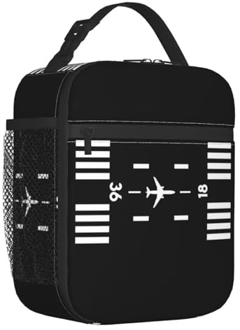TFDGDGH Airport Runway Traffic Controller Insulated Lunch Bag Aviation Airplane Pilot Aviator Leakproof Thermal Cooler Bento Box Women