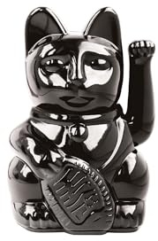 DONKEY Lucky Cat Shiny Mini Black „Basira“ – kleine Schwarze Winkekatze/Glückskatze, Egypt Edition, 10 cm, Design-Deko & Geschenkidee