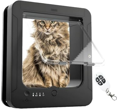 Katzentür, elektronischer Chip, intelligente Tiertür, inkl | Automatisches Gitter für Hunde, Sensor, für Innenbereich, Terrasse, Balkon, Flur, Haus