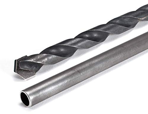 SnakeBit Drill 3/8 x 18 Masonry Cable Installer Drill Bit – Carbide Tipped Hollow Shank Bellhanger Drill Bit - Made in USA