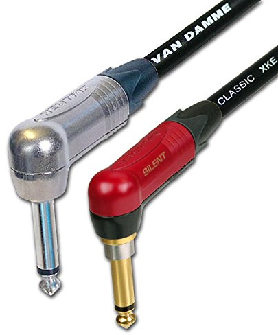 Neutrik SILENT Guitar Jack to Jack Lead. Van Damme Cable. Angled 1m 3m 6m 5m 10m (2m, Black)