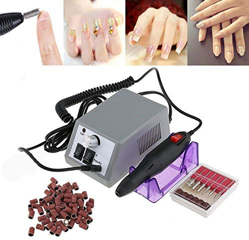 Limes à ongles électrique Ponceuse à Ongles Ponceuse Manucure Pédicure Lime à ongles Appareil de pédicure avec faible bruit et Vibrations + Set de 50 manchons abrasifs