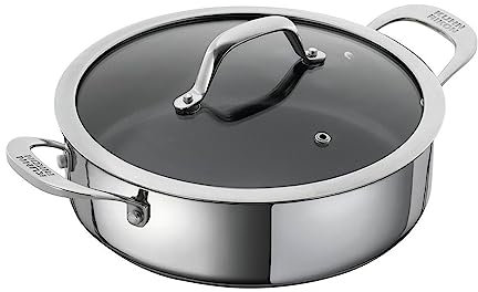 Kuhn Rikon Allround Non Stick Shallow Casserole Pot 24cm Oven Safe Cooking Pan With Lid. Induction Cooking Pot. Casserole Dishes With Lids Oven Proof – Lifetime Kuhn Rikon Cookware Guarantee