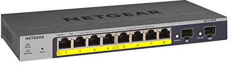 NETGEAR (GS110TP) Smart Switch Ethernet PoE+ Web manageable 10 Ports RJ45 Gigabit (10/100/1000) ,administration cloud insight, switch RJ45 avec 8 Ports PoE+ 55W, 2 SFP Gigabit, Garantie à vie