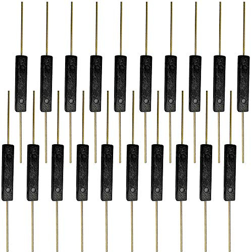 QitinDasen 20Pcs Premium GPS-14A Kunststoff Reedschalter, 2.5X14mm Kontakt Magnetisch Reed-Schalter, Magnetischer Induktionsschalter, Reedkontakt Schließer (N/O) Magnetisch Steuerung Schalter