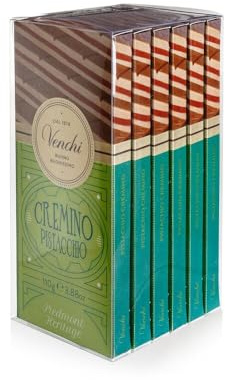 Venchi - Kit de 6 Tabletas Cremino Pistacho, Chocolate con Leche y Blanco con Pasta de Pistacho, 660 g, Sin Gluten, Sin Colorantes y Sin Conservantes
