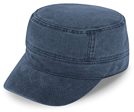 fiebig Army GI-Cap in Washed Cotton | Klassische Arbeitsmütze mit Klettverschluss | Militär Outdoor Kappe aus Baumwolle