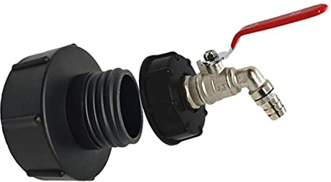 IBC Adapter Kugelauslaufhahn, IBC Tank 3/4 Zoll Outlet Tap Und IBC Tank Ventil Adapter Passend Zu, S100 * 8 Bis 3/4 Zoll Hahn