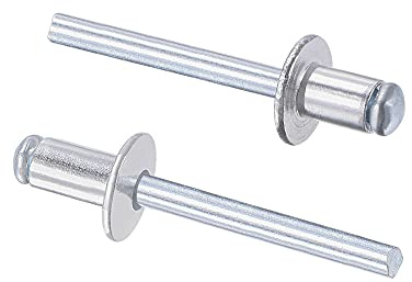 sourcing map Blindnieten aus Aluminium, 6 mm Durchmesser, 10 mm Grifflänge, silberfarben, 50 Stück