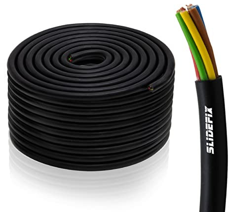 Slidefix Anhängerkabel 7 x 1,50mm² - Fahrzeugkabel Anhängerleitung für PKW und LKW Fahrzeugleitung Verlängerungskabel 7-polig/mehradrig in schwarz 10 Meter Fahrzeugleitung mit Kabelquerschnitt Kabel.