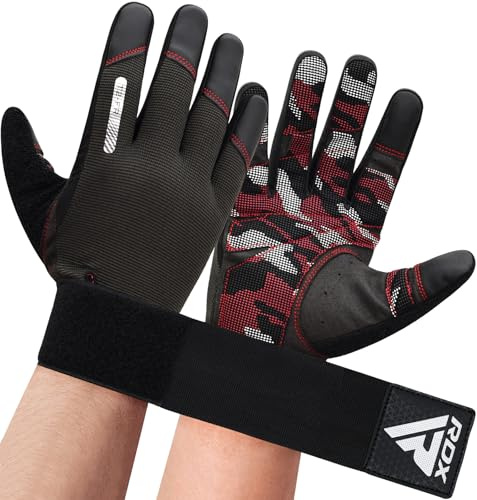 RDX Weight Lifting Gloves with Wrist Support -Touch Screen Full Finger Gym Workout, Anti Slip Padded Grip, Adult & Kids Men Women Fitness Training Powerlifting Bodybuilding HIIT Exercise Weightlifting