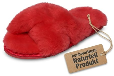 Hollert Damen Lammfell SANDALEN FLORIDA ROT Merino Schaffell Sandalette Sommerschuhe