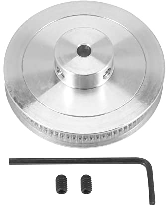RUANI 5 mm Bore GT2 80T Riemenscheibe Synchronrad 2 GT Zahnriemen 80 Zähne für Voron 2.4 3D-Drucker Breite 6, Silber / Schwarz