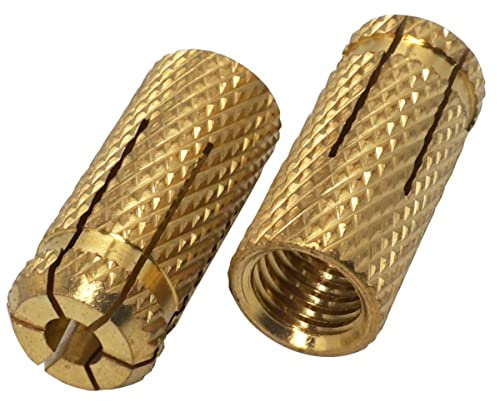 SKIR'CO (10 Stück) Messing Drop in Anker M14 x 42 mm Bolzenhülse Spreizwand Dübel Mauerwerk Betonanker