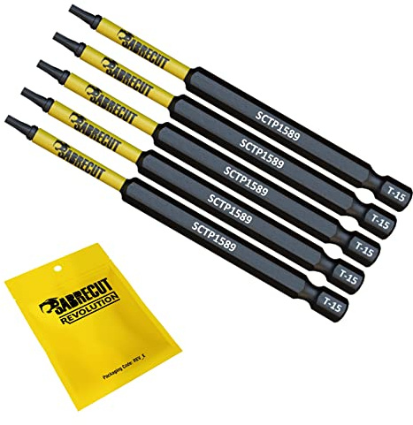 SabreCut 5pcs SCTP1589_5 89mm T15 TX15 Embouts vissage choc Robuste | Pointes forgées et acier de torsion traité thermiquement améliorent résistance aux chocs et durabilité