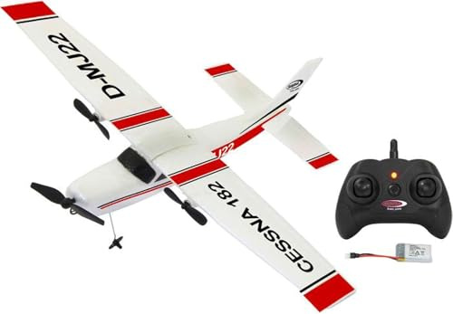 JAMARA Cessna 182 Aereo Telecomandato 2,4 GHz Gyro 2CH - Modello Radiocomandato Con Giroscopio, Volo Stabile e Automatico, In Microschiuma Flessibile