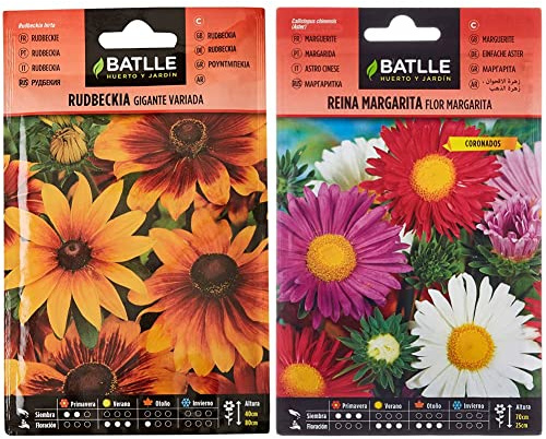 Semillas Batlle Rudbeckia gigante variada & Reina Marg. FLOR MARGARITA