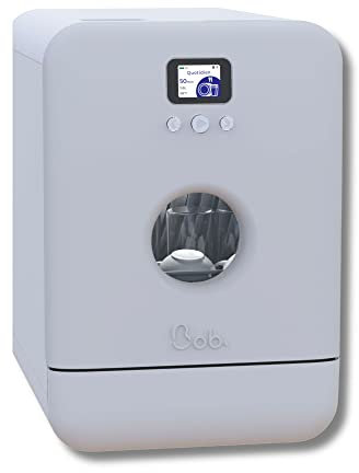 DAAN TECH Bob - Lave-vaisselle Compact 3 Couverts Encastrable - Pose Libre, Avec Réservoir, Portable - Séchage Naturel - Assiette 29 cm - Label Origine France Garantie, Eco-Conçu (White)