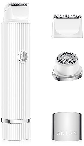Rasierer Damen,ANLAN Intimrasierer für Frauen 2 IN 1 Lady Shaver Nass und Trocken Rasierer Damen Elektrisch IPX7 Wasserdicht Trimmer Damen Rasierer Elektrisch für Intimbereich Bikinizone