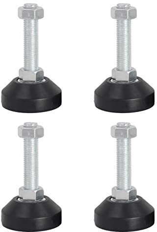 4-delad justerbar fotdyna i gummi, kraftig stötdämpande fotskål, halkfri stödfot, bärande 80 kg, M10