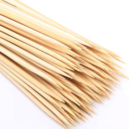 Holzspieße, 200 Lagerfeuerspieße 20 cm aus Bambus Bambus-Grillspieße Grillspieße Holzspieße für Grill Buffet Obst Lagerfeuer und Basteln