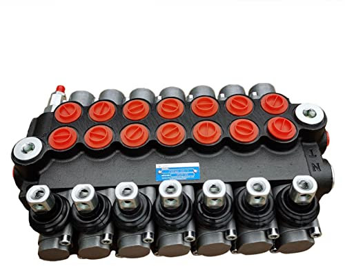 Válvulas de control direccional hidráulico de 7 vías, válvula direccional hidráulica ajustable, válvula de control manual para tractores, tanques de camiones