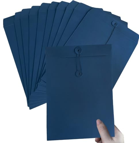 10 Stück Dokumententasche A4 Kraftpapier Aktentasche Aktenordner Ordnungsmappe Verdickt Umschläge Organisation mit Taste Pappordner Papierkram Organizer Präsentationsmappe für Büro Schule Zuhause